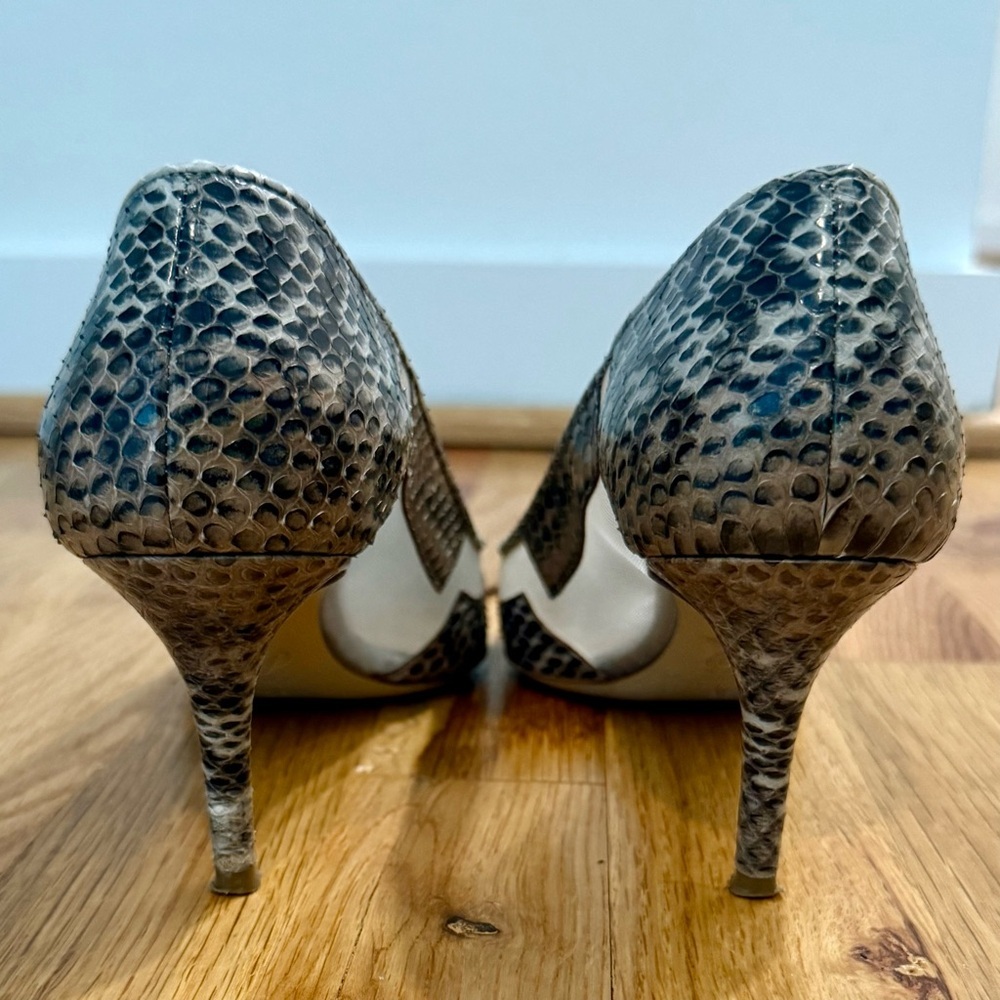 M. Gemi Snakeskin & Mesh Pointed Toe Pumps | Made in Italy | IT 36 / US 6 - Picture 3 of 7